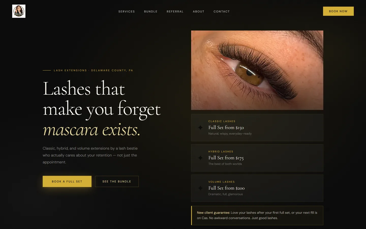 Esthie Bestie CAS lash studio website