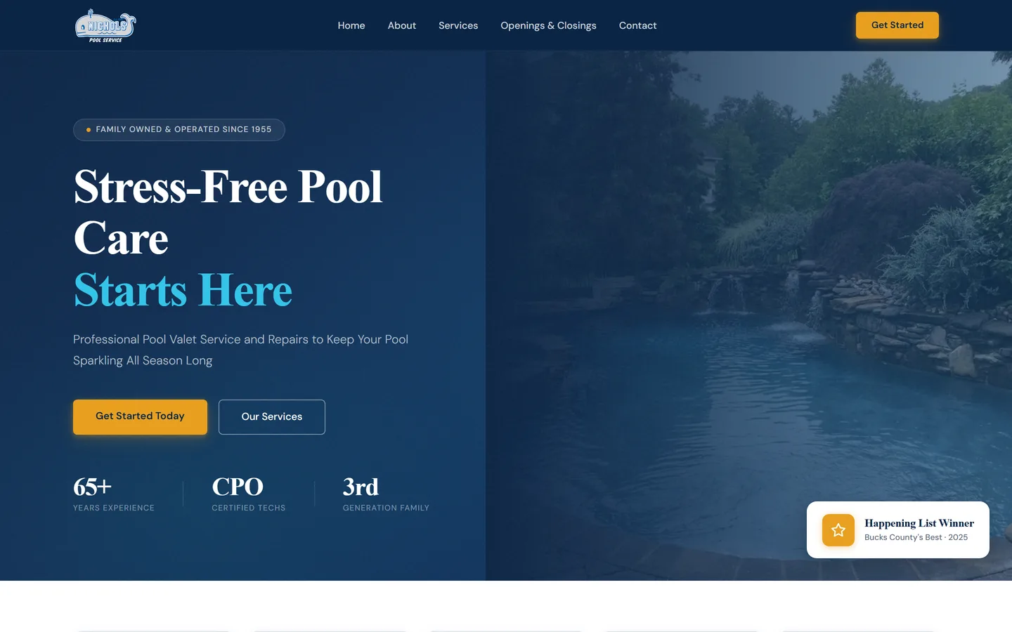 Nichols Pool Service website