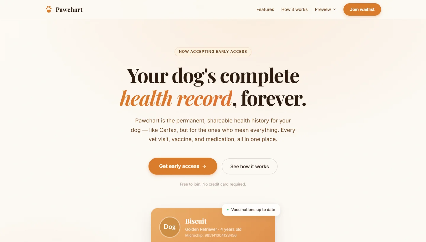 PawChart dog health record app